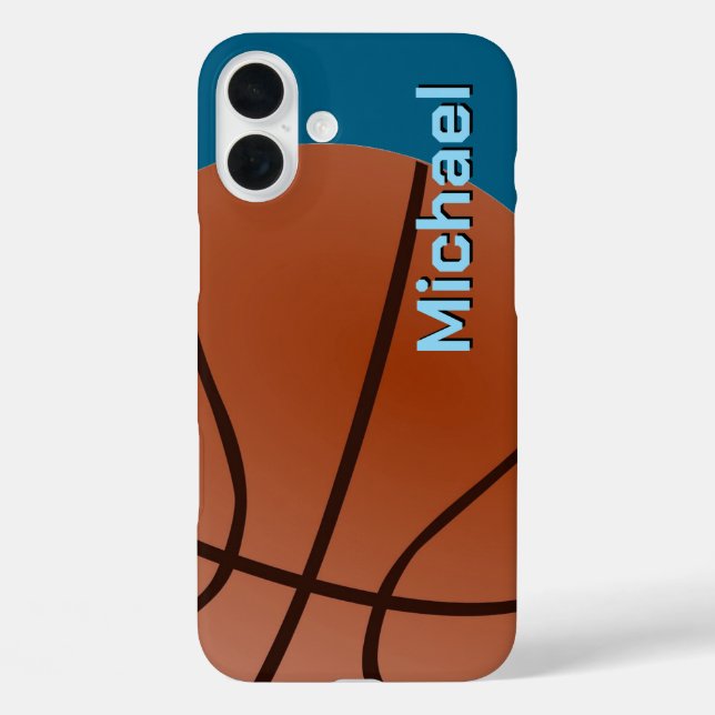 Basketball Ihr Name Persönliche Daten iPhone 16 Plus Hülle (Rückseite)