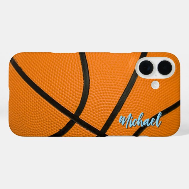 Basketball Ihr Name Persönliche Daten iPhone 16 Plus Hülle (Rückseite (Horizontal))
