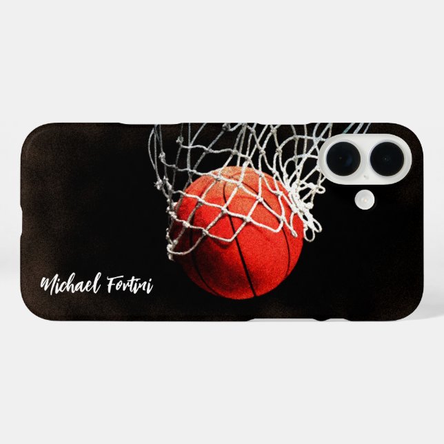 Basketball Ihr Name Persönliche Daten iPhone 16 Plus Hülle (Rückseite (Horizontal))