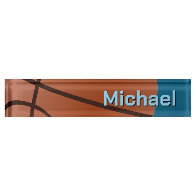 Basketball Ihr Name Persönliche Daten Namensplakette (Vorderseite)