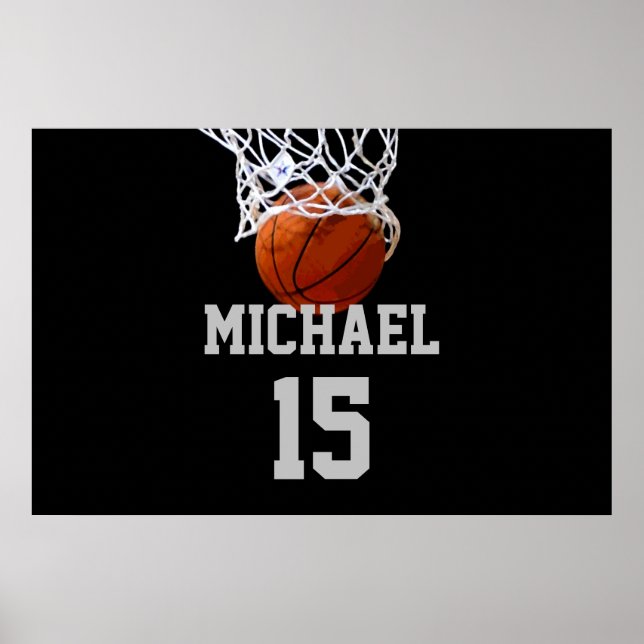 Basketball Ihr Name Poster (Vorne)