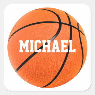 Basketball Ihr Name Quadratischer Aufkleber
