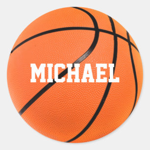 Basketball Ihr Name Runder Aufkleber