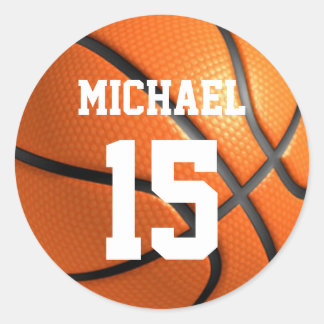 Basketball Ihr Name Runder Aufkleber