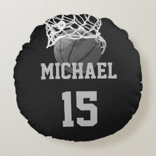 Basketball Ihr Name Rundes Kissen