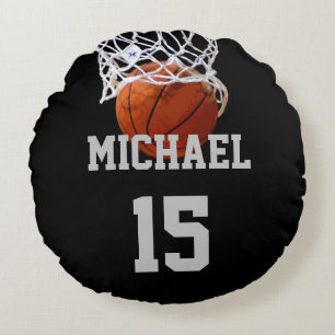 Basketball Ihr Name Rundes Kissen