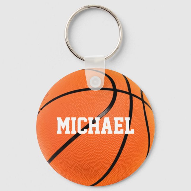 Basketball Ihr Name Schlüsselanhänger (Vorderseite)