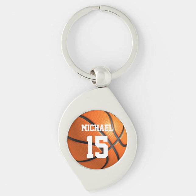 Basketball Ihr Name Schlüsselanhänger (Vorderseite)