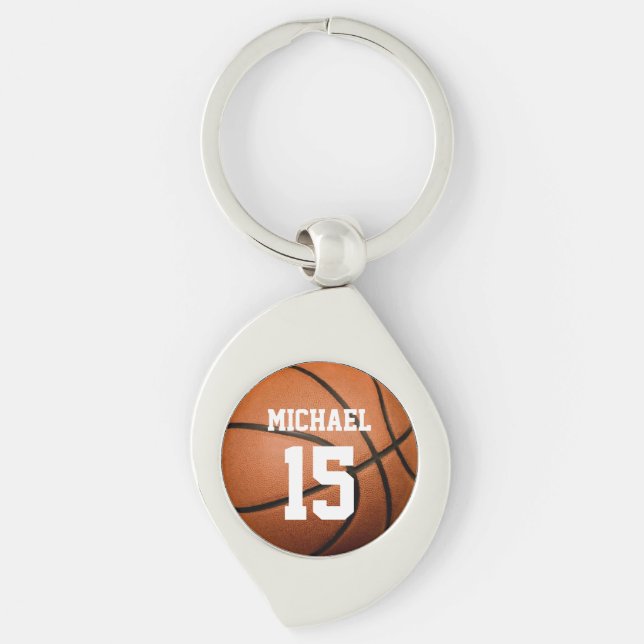 Basketball Ihr Name Schlüsselanhänger (Vorderseite)