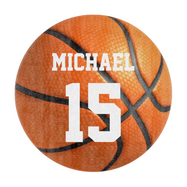 Basketball Ihr Name Schneidebrett (Vorderseite)
