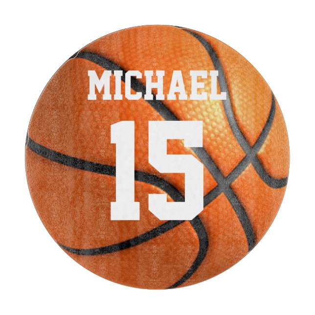 Basketball Ihr Name Schneidebrett (Vorderseite)