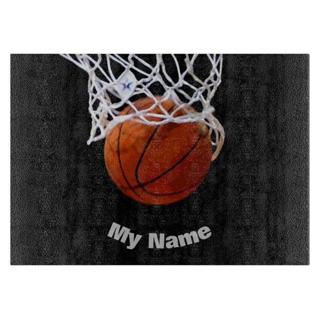 Basketball Ihr Name Schneidebrett (Vorderseite)