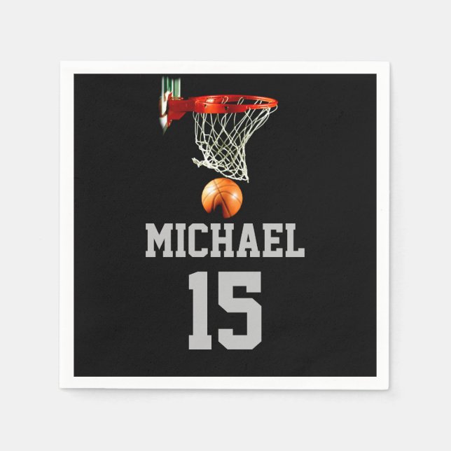 Basketball Ihr Name Serviette (Vorderseite)