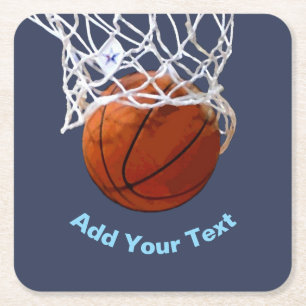 Basketball Ihr Name Text Nachricht Slogan Benutzer Rechteckiger Pappuntersetzer