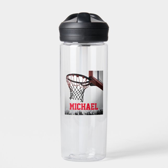 Basketball Ihr Name Trinkflasche (Vorderseite)
