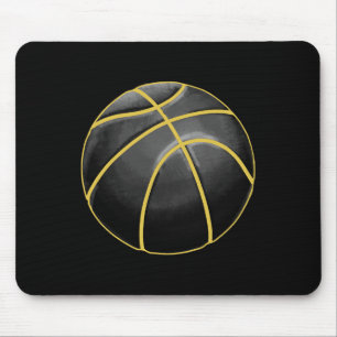 Basketball Illustration Black Gold Ball Design Str Mousepad