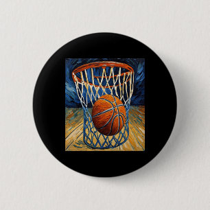 Basketball im Flug, der das Netz verschlingt Button