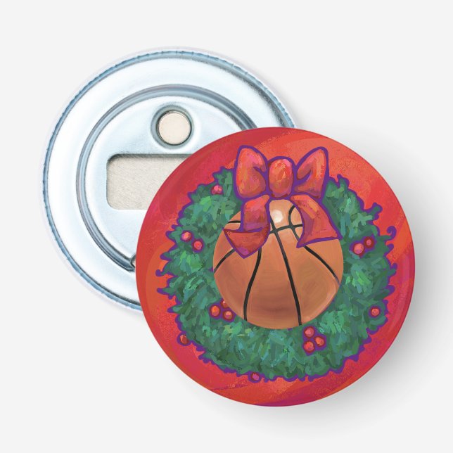 Basketball im Inneren des Weihnachtsschadens Flaschenöffner (Vorderseite)