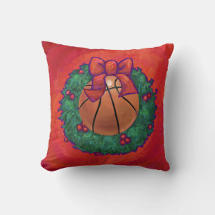 Basketball im Inneren des Weihnachtsschadens Kissen