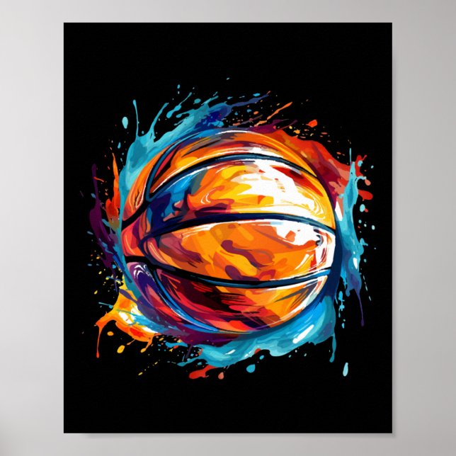 Basketball im Kunstdesign 1 Poster (Vorne)