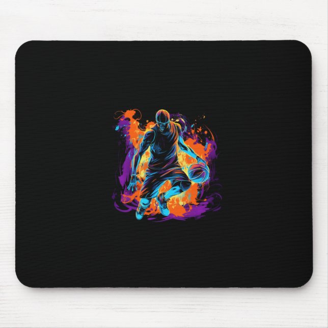 Basketball im Kunstdesign Mousepad (Vorne)