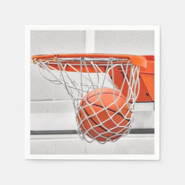 Basketball im Netz Serviette (Vorderseite)