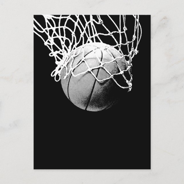 Basketball im Schatten Verschließen vertikaler Pos Postkarte (Vorderseite)