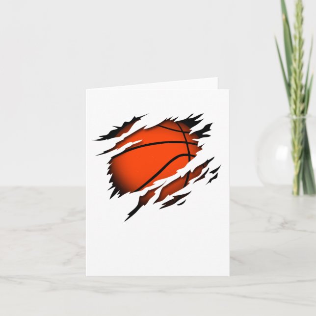 Basketball in der Herzbasketballmannschaft Karte (Vorderseite)