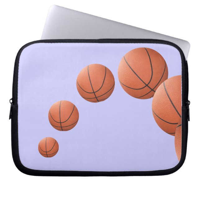 Basketball in der Luft Laptopschutzhülle (Vorderseite)