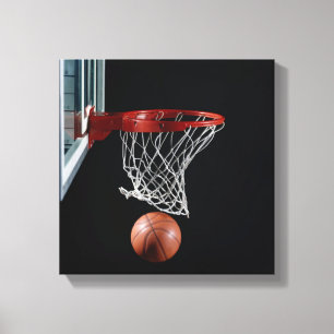 Basketball in Hoop Leinwanddruck