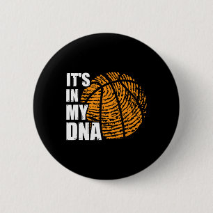 Basketball In meinem DNA Fingerprint Spaß Basketba Button