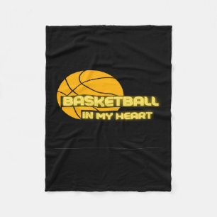 Basketball in meinem Herzen Funny S - Geschenk für Fleecedecke