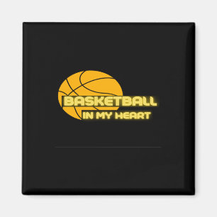 Basketball in meinem Herzen Funny S - Geschenk für Magnet