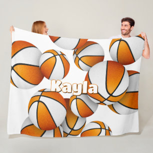 Basketball in orangefarbenem Weiß - die Gestaltung Fleecedecke
