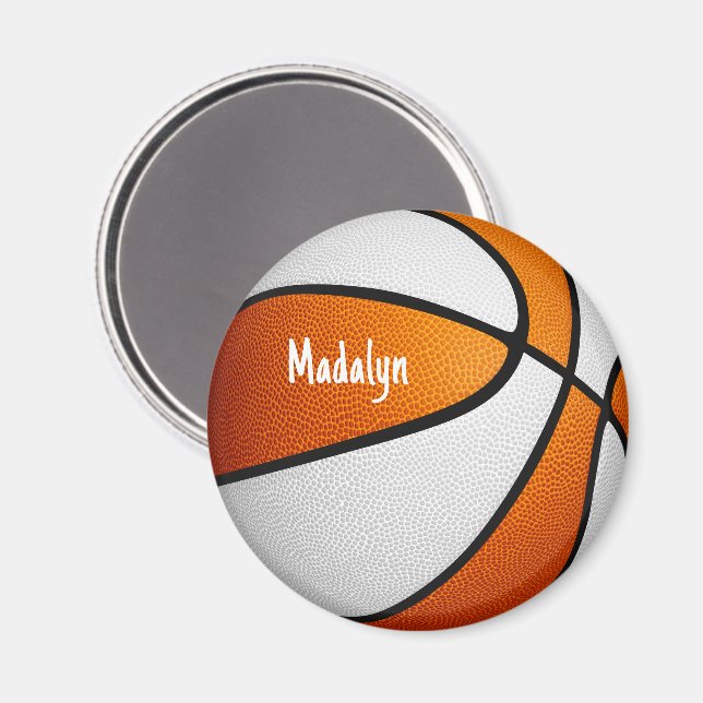 Basketball in orangefarbenen Farben Magnet (Vorderseite/Rückseite)