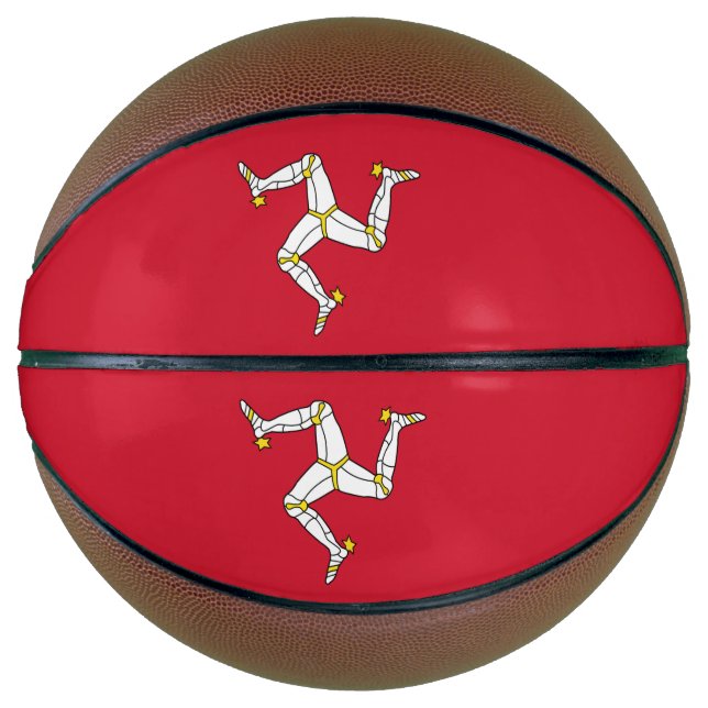 Basketball in Vollgröße mit der Flagge der Insel M (Vorderseite)