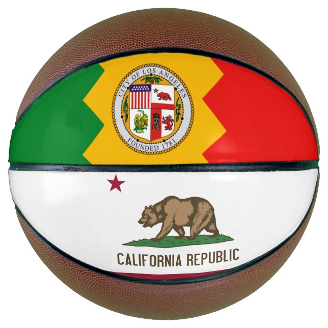 Basketball in Vollgröße mit Flag Los Angeles, USA (Vorderseite)