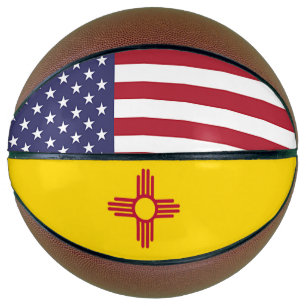 Basketball in Vollgröße mit Flagge New Mexico USA