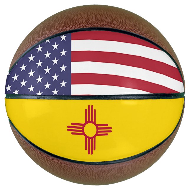 Basketball in Vollgröße mit Flagge New Mexico USA (Vorderseite)