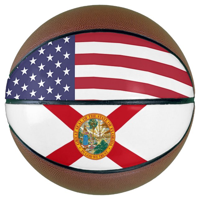 Basketball in Vollgröße mit Flagge von Florida, US (Vorderseite)
