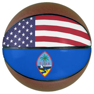 Basketball in Vollgröße mit Flagge von Guam, USA