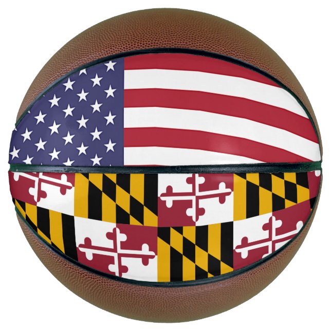 Basketball in Vollgröße mit Flagge von Maryland, U (Vorderseite)