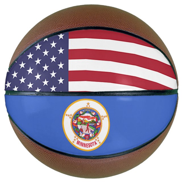Basketball in Vollgröße mit Flagge von Minnesota U (Vorderseite)