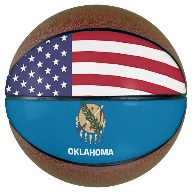 Basketball in Vollgröße mit Flagge von Oklahoma, U (Vorderseite)