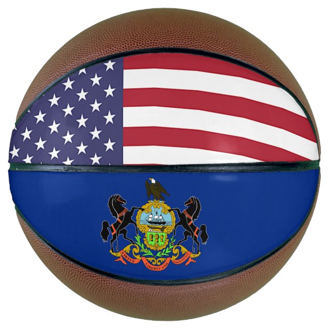 Basketball in Vollgröße mit Flagge von Pennsylvani (Vorderseite)