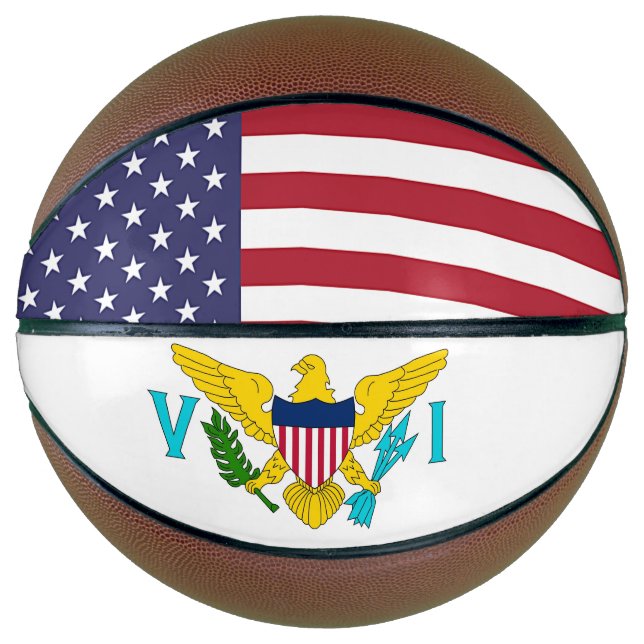 Basketball in Vollgröße mit Flaggeninseln der Jung (Vorderseite)