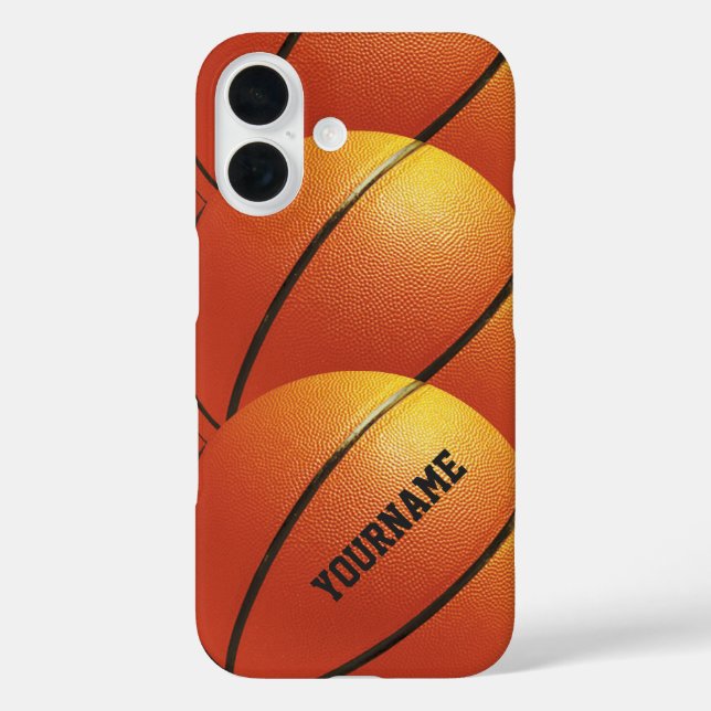 Basketball-individuelle Name iPhone 16 Hülle (Rückseite)