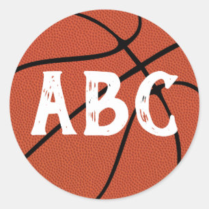 Basketball individuelle Team-Buchstaben oder Spiel Runder Aufkleber