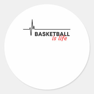 Basketball ist Leben. Runder Aufkleber