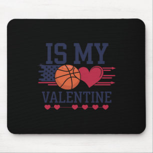 Basketball ist mein Herz am Valentinstag Mousepad